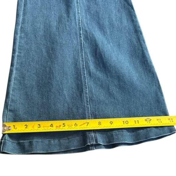 Altar’d State Women's High Waisted Denim Blue Flare Wide Leg Jeans Size Med - Picture 9 of 15